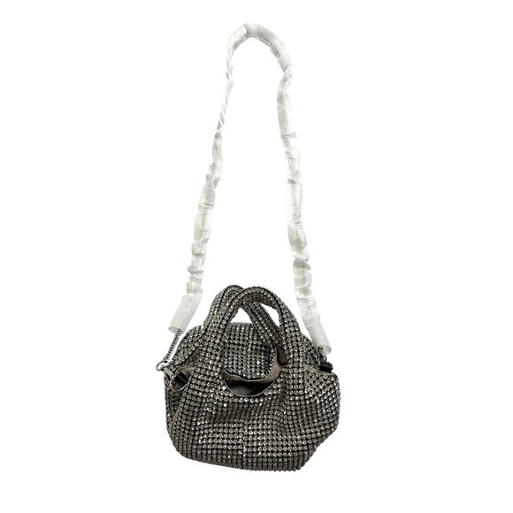 DKNY Gwen Crystal-embellished Faux Leather Bag in Gray - Picture 1 of 6